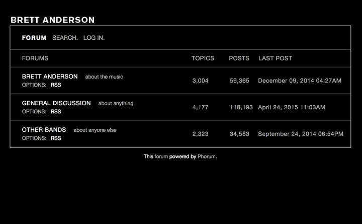 Brett Anderson Forum Home Page Designed and built by Platform3