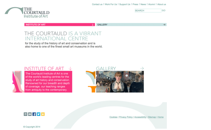 Courtauld Institute of Art website home page built by Platform3