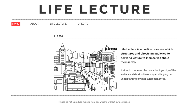 Lifelecture was designed and built by Platform3  for Live Art Development Agency Lifelecture was designed and built by Platform3  for Live Art Development Agency