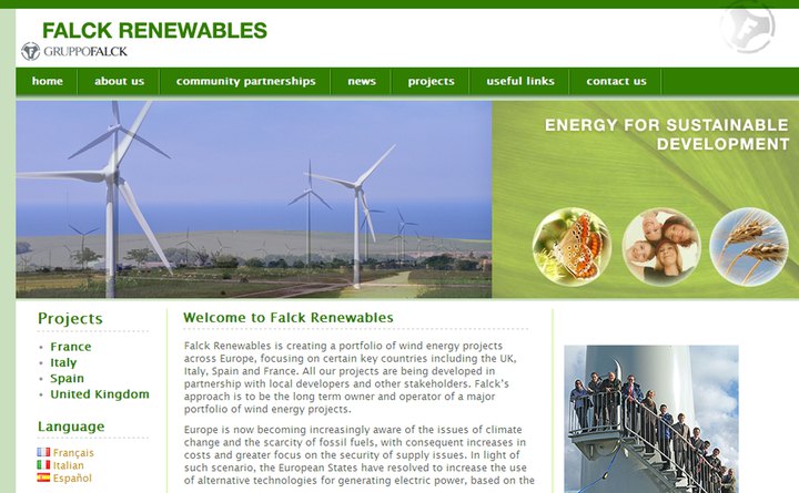2007 Falck Renewables home page