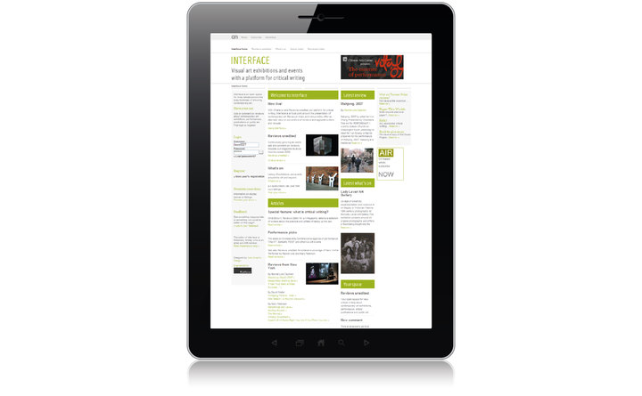 a-n Interface home page a-n Interface home page