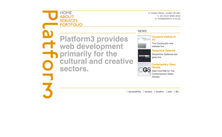 Platform3 website 2007 - 2015 Platform3 website 2007- 2015