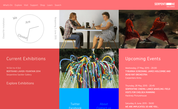 Serpentine Galleries home page Serpentine Galleries home page