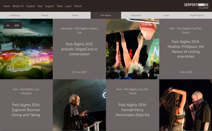 2015 Serpentine Galleries Explore, Park Nights 2015 Serpentine Galleries Explore, Park Nights