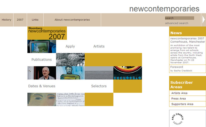 2007 New Contemporaries home page