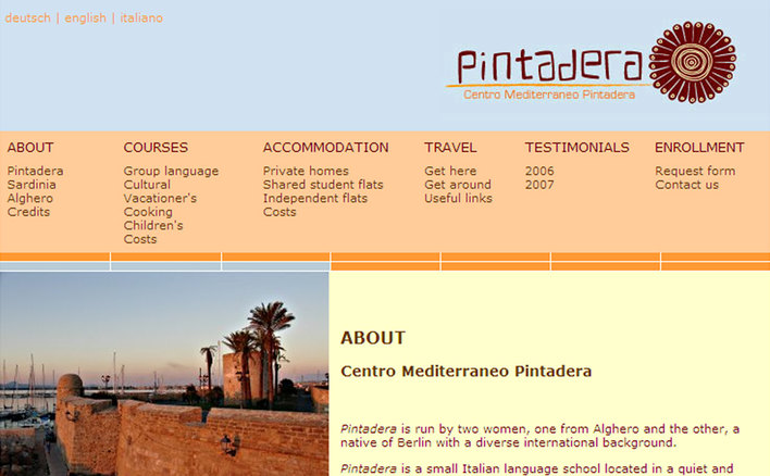 Pintadera website home page built by Platform3 in 2004 Pintadera website home page built by Platform3 in 2004